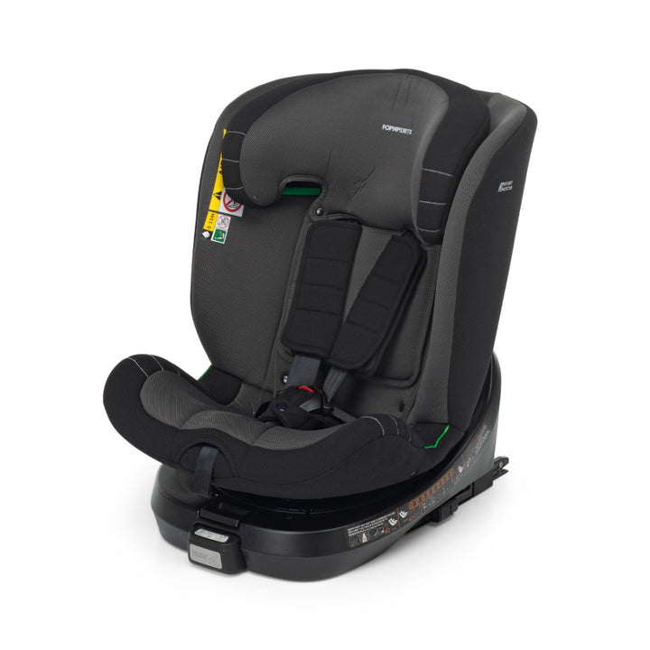 Foppapedretti iTurn i-Size Car Seat, Suitable for 0-12 Years, Booster Seat For Kids, Black.