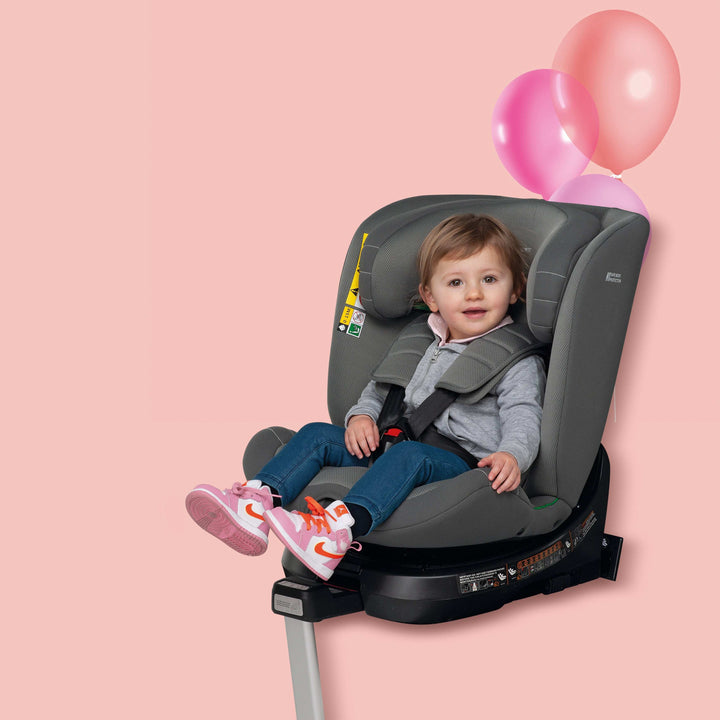 Foppapedretti iTurn i-Size Car Seat, Suitable for 0-12 Years, Booster Seat For Kids, Black.