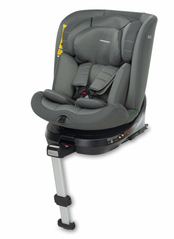 Foppapedretti iTurn i-Size Car Seat, Suitable for 0-12 Years, Booster Seat For Kids, Gray.