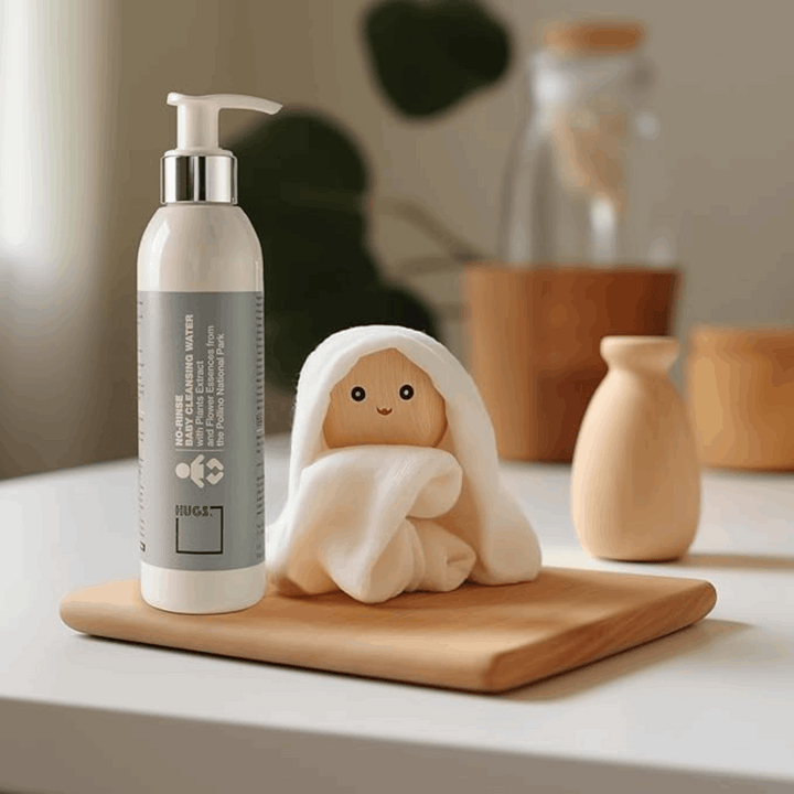 HUGS DISTRICT No-Rinse Baby Micellar Cleansing Water |  Paraben-Free Cleanser For Babies | 200ml (6.76 fl oz)