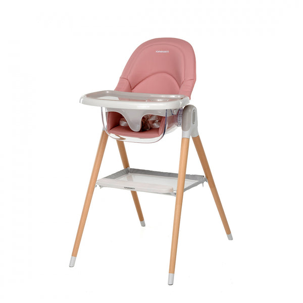 Foppapedretti Bonito Highchair – Adjustable & Foldable Booster Chair With Reclining Seat, Pink.