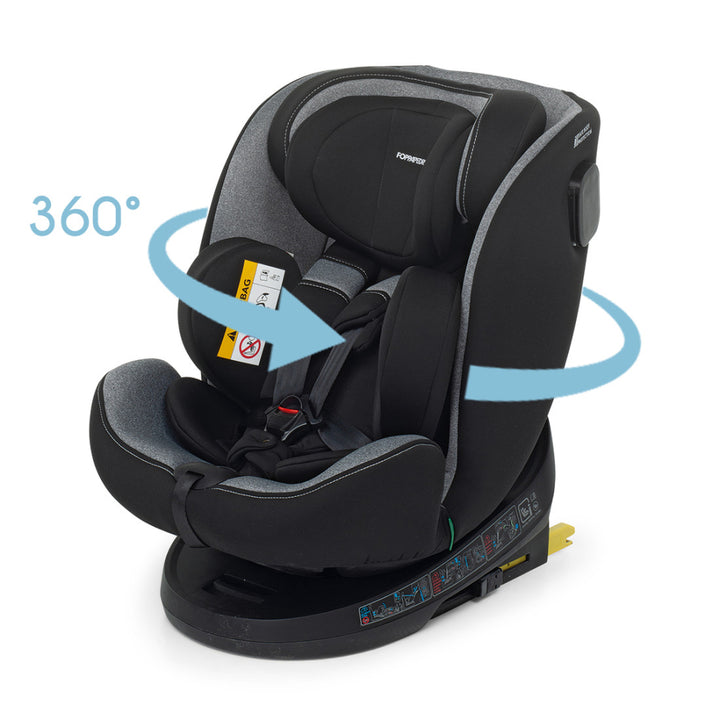 FOPPAPEDRETTI CIRCLE I-SIZE CAR SEAT (0-12yrs), Black.
